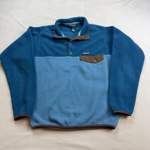 Patagonia Synchilla Fleece Pullover Snap-T Two-Tone Blue Men's Small EUC